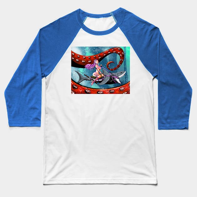 Under the Sea Baseball T-Shirt by DougSQ